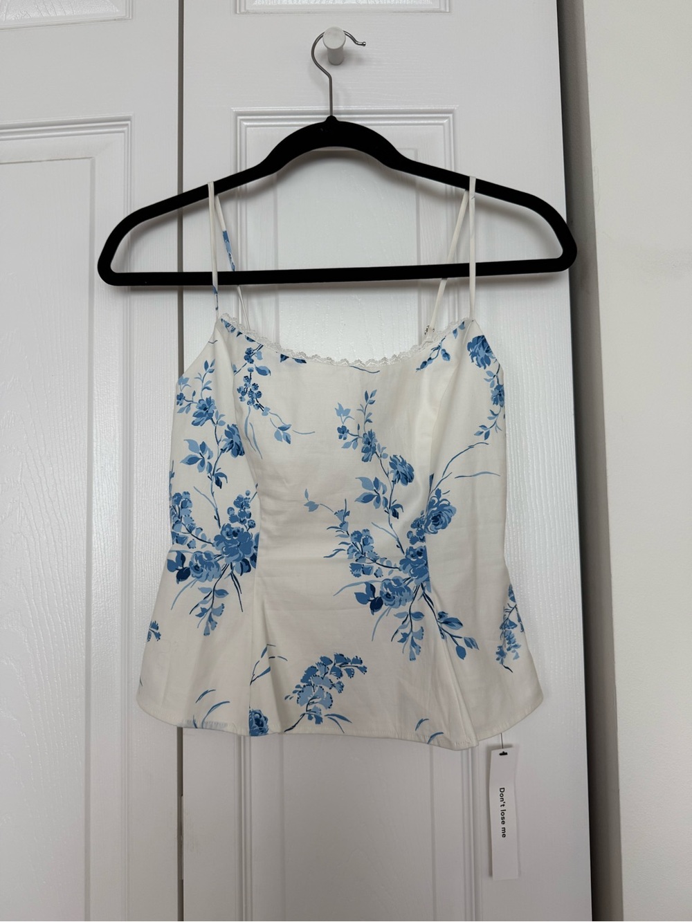 Reformation Genevieve Blue Floral
Smocked Top - Size 0, New With Tags